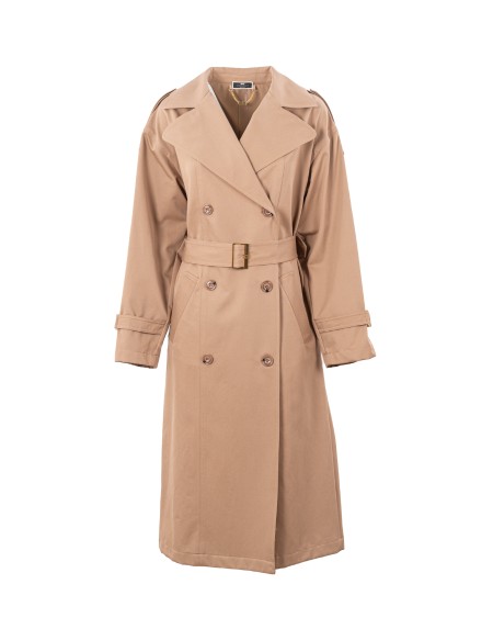 Shop ELISABETTA FRANCHI Saldi Spolverino: Elisabetta Franchi trench over in cotone.
Bottoni in tinta.
Accessorio in metallo dorato.
Spalle scese e morsetti in metallo dorato nei polsi.
Composizione: 100% cotone.
Made in Italy.. SP00541E2-390